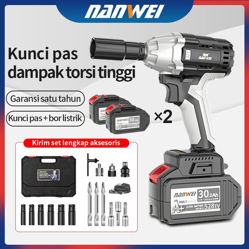 Kunci Pas Dampak Listrik/mesin bor baterai/Alat perbaikan mobil - 48V, satu baterai