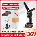 Gergaji Listrik Rantai Elektrik Mini Portable 24 volt Gergaji - 24V 4 inci, dua baterai