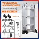 Tangga aluminium lipat multi-fungsi ukuran 4,7 meter - 5.8m (no wheel)
