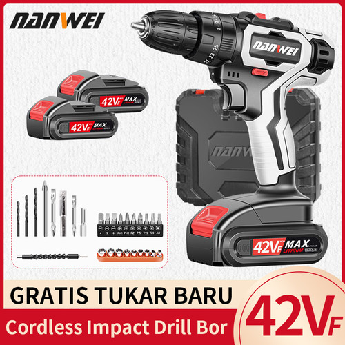 Alat bor yang dapat di charge bor rumah tangga baterai lithium - 12V, Versi standart