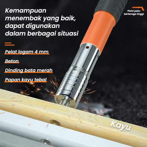 Alat Paku  Nail Alat Fastening Alat Ramset Alat Alat Paku Tembak Paku Tembok Beton Paku Lurus Mini Pelat baja setebal 6MM Mesin Paku Beton Alat Pengencang - warna oranye