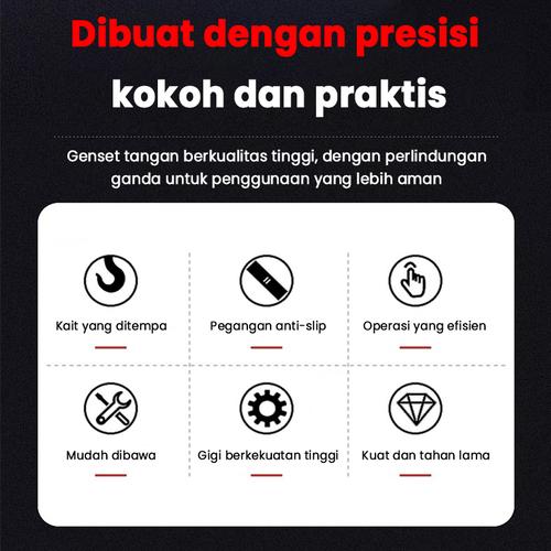 Hand Winch 1200 Pon / Pengunci Otomatis Dua Arah / Mesin Penggulung Manual / Alat Pengangkat dan Penurun Beban / Hand Winch Berkualitas Tinggi - 1200LBS 5M
