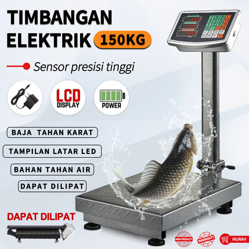 Timbangan Duduk Digital Lipat 150KG/Timbangan Elektrik Portabel - Abu-abu