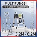 Tangga Telescopic 3.2M Portabel Rumah Tangga Tangga Lipat Aluminium - Gaya A - 3.2M