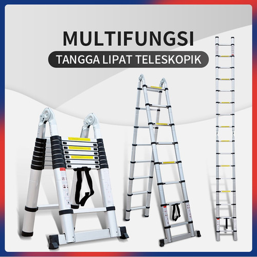 3.2Meter Tangga teleskopik portabel rumah tangga multifungsi dengan te -  3.7M+wheel