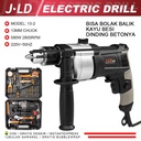 JLD Bor Listrik Variable Speed impact drill 13mm Mesin Bor Kayu Bor Tangan Bolak Balik Electric Drill Bor Beton Kayu Besi Tembok Bor Listrik Impact 13-2 - 13-2-1010