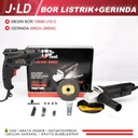 JLD Bor listrik 10MM chuck  + 4 inch Angle Grinder Reversible Electric Drill Untuk Memotong Dan Mengamplas logam Kayu Paket Murah - JLD9954+10-3-1168
