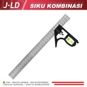 JLD Penggaris Siku L 12INCH/30CM Waterpass Kombinasi Square Ruler Sudut Presisi Air Geser Serbaguna Alat Ukur Tukang