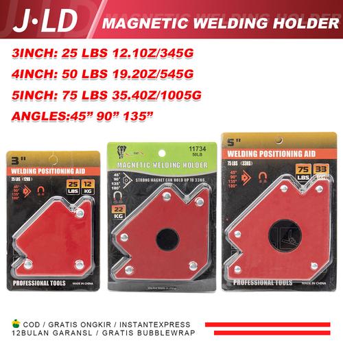 JLD Magnetic Welding Holder Siku Las Magnet Sedia Ukuran 5 Inchi 4 Inchi 3 Inch  Smart Welding Magnet Tukang Las Murah Siku las Magnet Magnetic Welding holder - 5inch