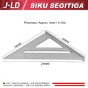JLD Penggaris Segitiga Siku Aluminium 7INCH Stainless Multifungsi 90 Derajat