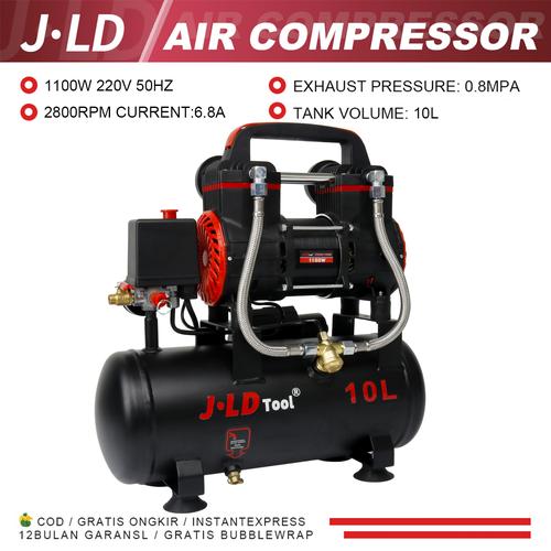 JLD Kompresor Angin Tanpa Oli 10L/ Air Compressor Silent 0.8HP