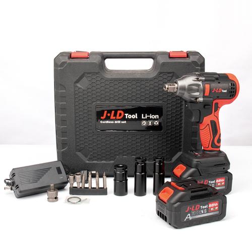 COD JLD 88V mesin bor impact baterai 350N.M bor Baterai 13mm Impact Wrench brushless 88v original bor baterai cas komplit bolak balik.Untuk melepas dan memasang baut ban Baut mesin CVT Baut perancah Dapat Digunakan Pada Kayu/Beton/tembok/ jumbo - JF88- 2baterai-1016