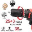 JLD Cordless drill 36V IMPACT CORDLESS BOR 13mm chuck bor Murah 35N.M impact drill Variabel speeds 25+3 Torque Bisa Bolak Balik Bor Kayu Besi Beton Dinding Torsi - J36V SET -13mm-1019