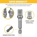JLD Socket Adapter Drill Bits Hex Shank Impact Driver Tools 1/4" 3/8" 1/2" Adapter Kepala Bor Hex Kunci Socket Impact Driver Converter 3PCS