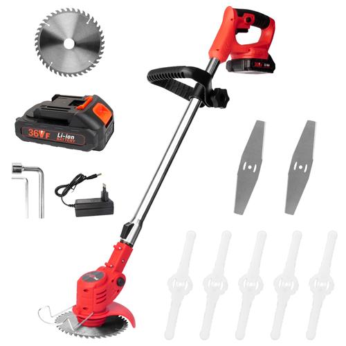 JLD Mesin Pemotong Rumput Adjustable 36V Multifungsi Pemotong Rumput Portable Alat Mesin Potong Rumput Elektrik Mini Untuk PemangKasan Rumput Halaman Taman Dan Semak Belukar Baterai Li-ion yang Dapat Diisi Ulang