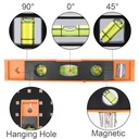 JLD Waterpass Spirit Levels/ Magnet 225mm /Alat Ukur Tukang 3in1/ Alat pengukur Kemiringan Drajat Derajat Vertikal Horizontal Murah