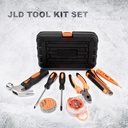 JLD Toolkit Set 9pcs Alat Pertukangan Palu handtool box Perkakas Tukang Lengkap Tang Obeng/meteran/Cutter/Tespen