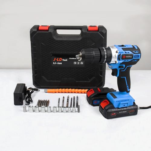 HUJIA BISA COD!!! Mesin bor baterai 48VF Brushless Cordless Drill 13mm Chuck Tanpa Kunci 25+3 Chuck Variabel Speed Bor With 2 baterai/charger - fullset 2021