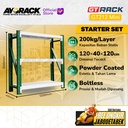 RAK GUDANG BESI GT RACK GT212 MINI – WAREHOUSE RACK 200KG TINGGI 3 SUSUN 1.2 METER LEBAR 40CM PANJANG 1.2M - STARTER