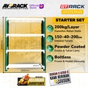 RAK GUDANG BESI GT RACK GT215 PLUS 2 METER 4 SUSUN LEBAR 40CM P 1.5 M - STARTER