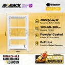 RAK GUDANG BESI AYORACK AL2-1020S 200KG - 2 METER 4 SUSUN PANJANG 1 M - STARTER