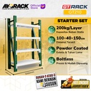 RAK GUDANG BESI GT RACK GT210 – WAREHOUSE RACK 200KG TINGGI 4 SUSUN 1.5 METER LEBAR 40CM PANJANG 1M - STARTER