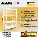 RAK GUDANG BESI AYORACK AL2-1220S 200KG - 2 METER 4 SUSUN PANJANG 1.2M - STARTER