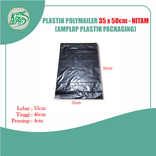 Plastik Polymailer 35 x 50cm - HITAM (Amplop Plastik Packaging)
