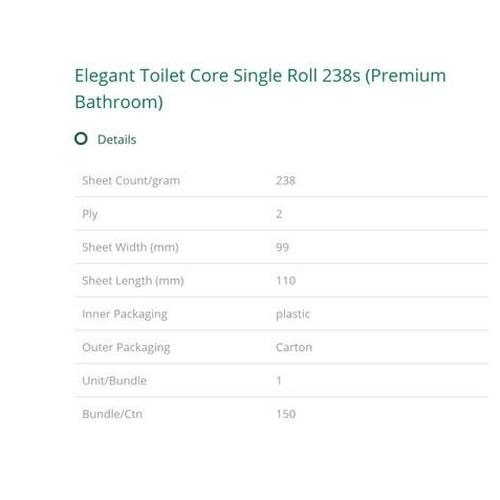 [TC] Tissue LIVI EVO Elegant Toilet Roll 238s (Premium Bathroom)