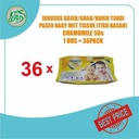 [KHUSUS GOJEK/GRAB] Tissue PASEO Baby Wet Chamomile 50s 1DUS = 36PACK