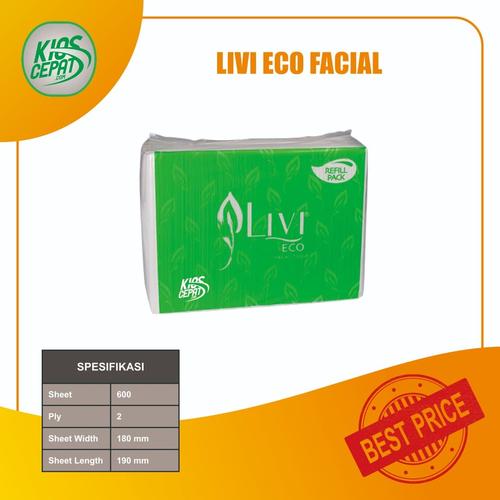 [KHUSUS GOJEK/GRAB] Tissue LIVI ECO Facial Refill 600s (1DUS = 24PACK)