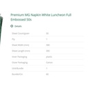 Tissue LIVI EVO Premium MG Napkin White Luncheon Full Embossed 50's
