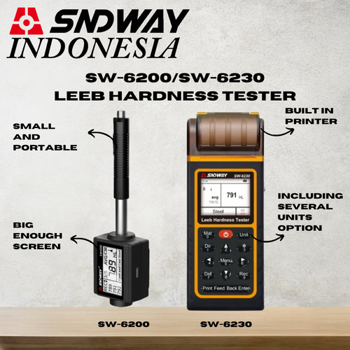 SNDWAY Leeb Hardness Tester Tes Kekerasan Material SW-6200/6230 - SW-6200