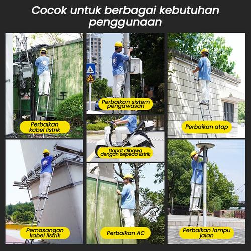 Tangga Teleskopik Multifungsi  5.1M Telescopic Ladder Tangga lipat stainless steel Portabel Tangga Lipat - 2.7M-Tangga Lurus