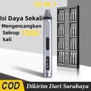 Obeng Elektrik 50 In 1 set komplit Obeng Kecil Obeng Listrik Obeng Baterai Mata Bor alat listrik Type-C Fast Charging - 18 IN 1