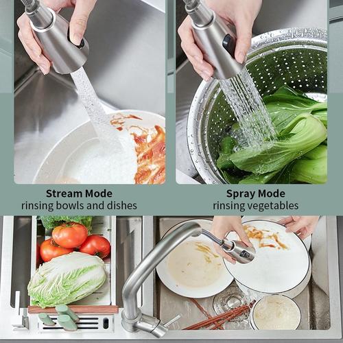 Kran Sink Mixer Tarik Stainless SUS 304 Hitam/Kran Cuci Piring / Kran Pantry Mixer Tarik - Hitam
