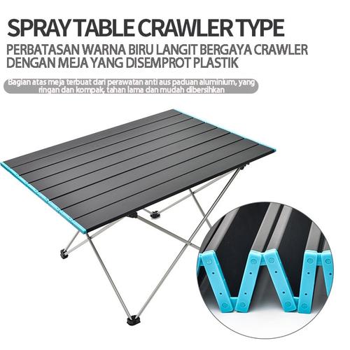 Luar Ruangan Portabel Aluminium Alloy Tenda Meja Lipat Sederhana Meja Campin - hitam（68cm）