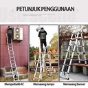 Tangga Lipat Aluminium 4.4M/Teleskopik Single Telescopic Ladder4.4M /Double Telescopic Ladder4.4M/Tangga 4.4 M Lipat Alumunium - Gaya A - 3.2M