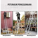 5M/5.4M/6.2M Tangga Teleskopik Paduan Aluminium/3.2M/3.8M/5M Tangga Lipat Anti-slip Aluminium Bentuk A/3.7M/4.7M/5.8M Tangga Lipat 4 Anti-slip Dengan Roda - 3.2m+Teleskopik