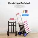Troli Lipat Hand Truck  180Kg Barang LipatDorongan Barang Serbaguna Galon Troly Lipat Serbaguna Trolley Besi - 80KG roda PU