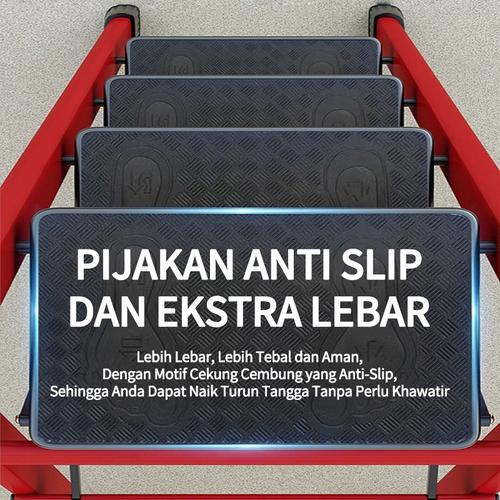 Tangga rumah 6 step kuat dan kokoh /Baja Karbon Tebal Anti Licin Pegangan Tangan Tangga Bisa Dilepas / 6 Step Tangga Lipat Multifungsi - tangga baja karbon 3