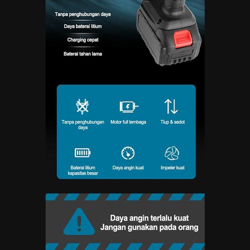 21V Blower Mesin Blower Tangan Baterai Cordless/Mesin Blower Tangan Baterai Cordless Blower TOOLS 21V - Black+2Bateri+2in1