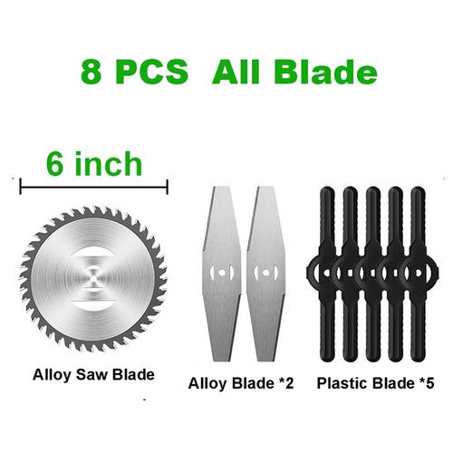 【KEELAT】 Mesin Rumput Lawn Mower Spare Parts Rechargeable Grass Trimmer Metal/Plastic Grass Cutter Blades Battery Green Make Red - Only Wheel