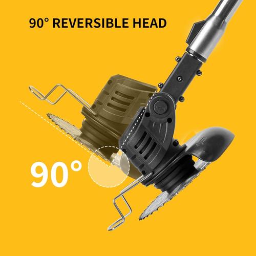 【KEELAT】 388V/288V/188V/12V Mesin Potong Rumput Bateri Yang Dapat Dilipat Grass Cutter Electric Grass Trimmer Lawn Mower Cordless Pemotong Rumput with Li-ion Batteries alat potong mesin potong - 388V D-Gree 2Bater+W