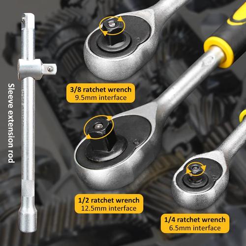 KEELAT 12PCS 1/2Kunci Sok Set Socket Full Lengkap Socket Tool Kit Pas Ring Motor Kunci Socket Wrench Pas Sok Shock 20PCS - 12pcs—1/2Torsi Besar