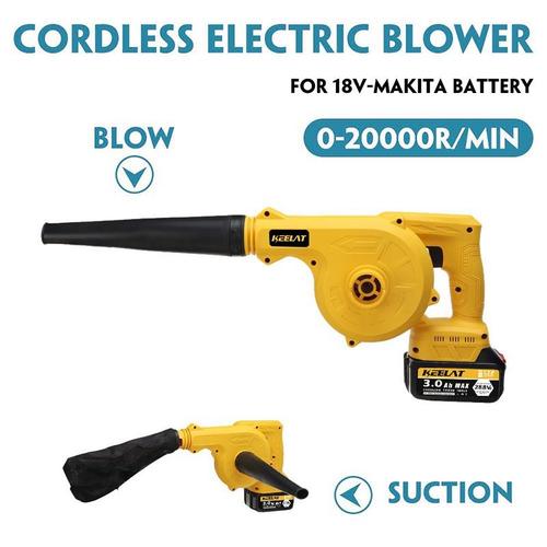 【KEELAT-KEAB001】Electric Air BlowerCordless Battery Vacuum Blower Vacuum Cleaner Kuat Angin Sapu Daun Kering Jalan Mesin jet - 288VF Yellow+1Bateri