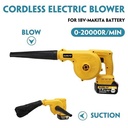 【KEELAT-KEAB001】Electric Air BlowerCordless Battery Vacuum Blower Vacuum Cleaner Kuat Angin Sapu Daun Kering Jalan Mesin jet - 288VF Yellow+1Bateri