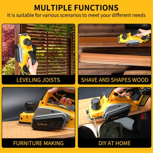 KEELAT KPRO-KCDP01 Cordless Mesin Serut Kayu Planer 82mm  Electric Planner Mesin Serut Tangan Cocok untuk memoles dan memotong kayu
