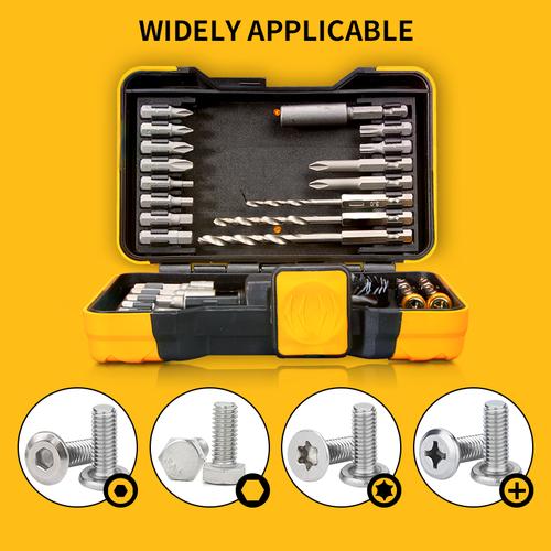 【KEELAT】 28/26pcs 1/4 “Cross Hex Driver Torx Bit Torx Paduan Keras Bit Driver Sekrup Torx Kepala Soket Driver Soket Kepala Datar