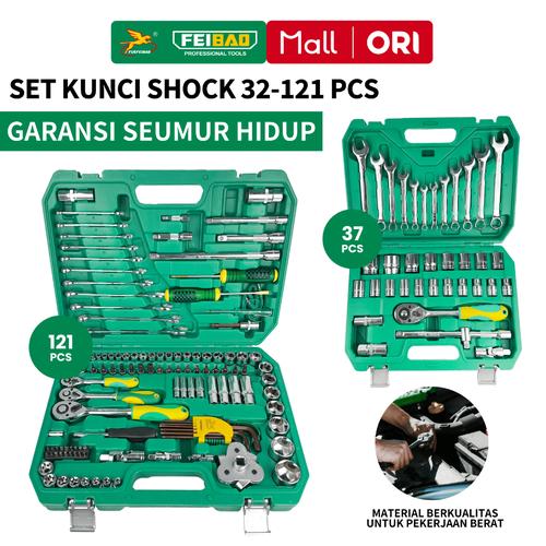 Feibao Kunci Shock Set 32-121 PCS/ rusak garansi baru kualitas terbaik /Toolset Kunci Shock Ring Pas - 121 PCS